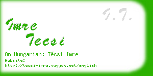 imre tecsi business card